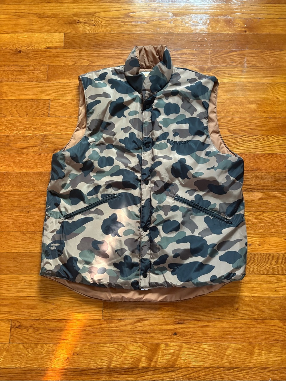Bape Camo Puffer Vest - Green/Brown